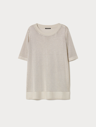 Rhinestone-adorned viscose sweater - Marina Rinaldi