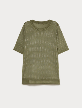 Rhinestone-adorned viscose sweater - Marina Rinaldi