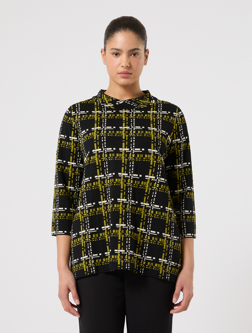 Maglia in viscosa jacquard - NERO - Marina Rinaldi - 3