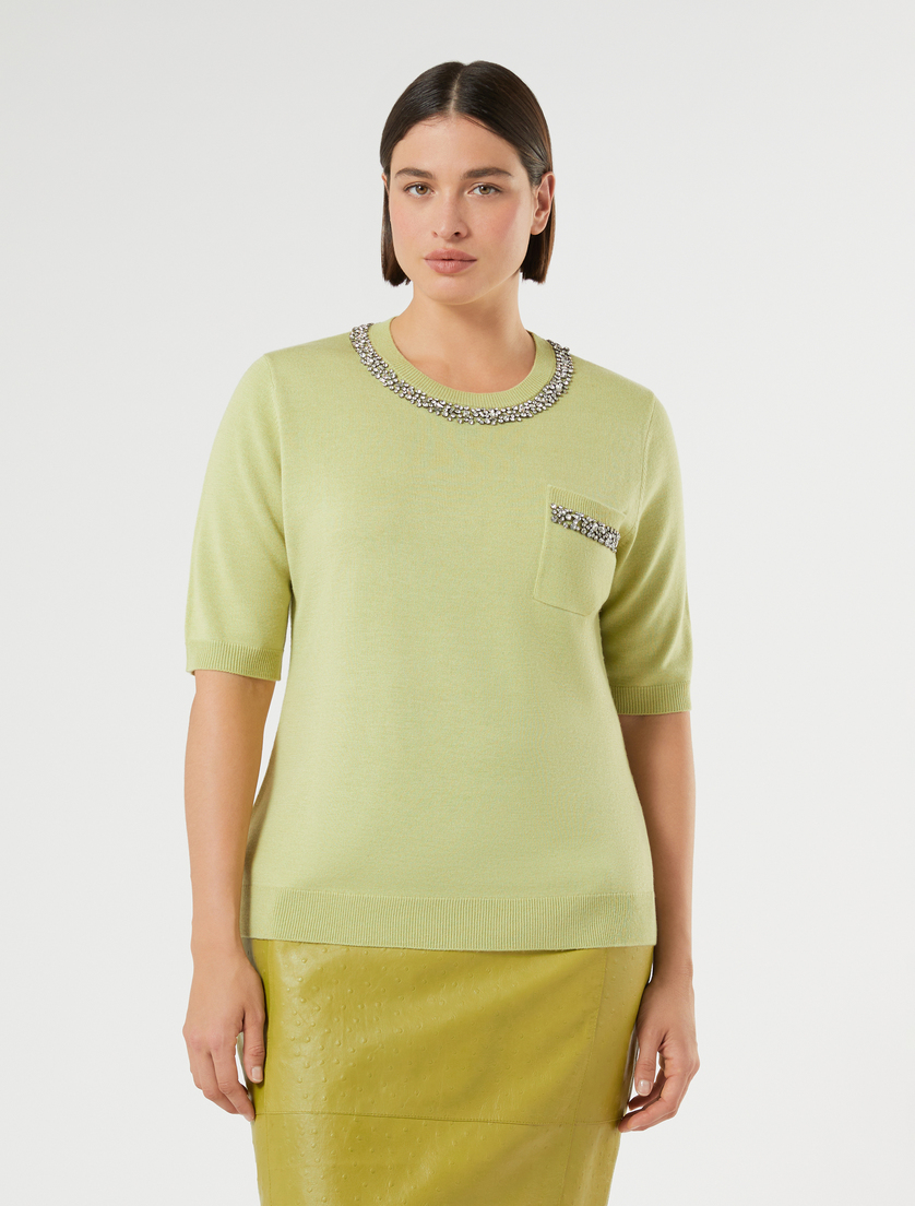 Silk and cashmere sweater - LIME - Marina Rinaldi - 3