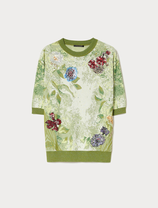 Embroidered jacquard sweater - Marina Rinaldi