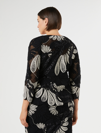 Embroidered cotton-blend sweater - IVORY - Marina Rinaldi - 4