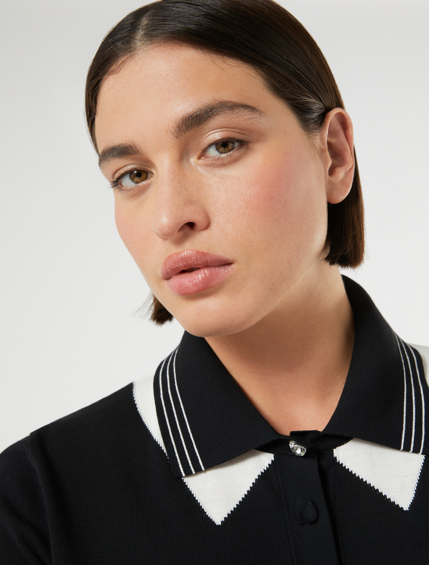 Pull en crêpe de coton - NOIR - Marina Rinaldi - 5