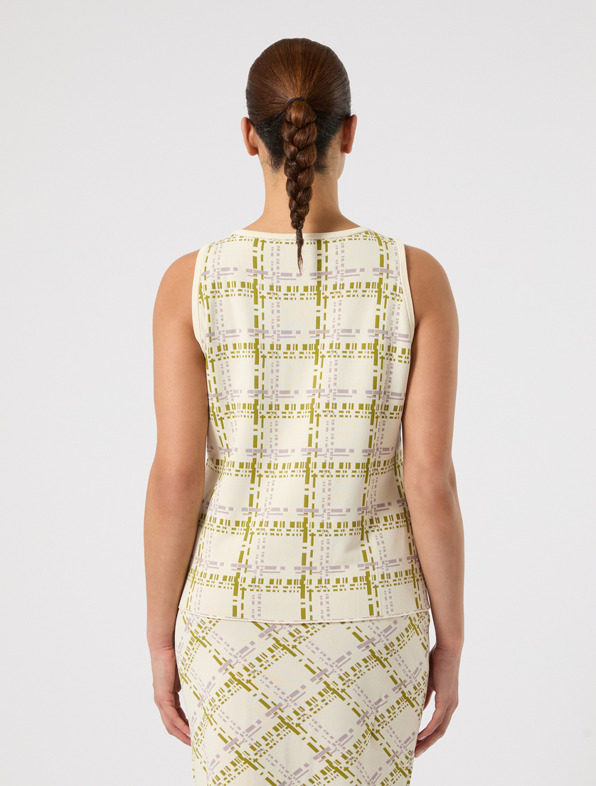 Cardigan e canotta in viscosa jacquard - BIANCO AVORIO - Marina Rinaldi - 6