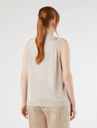 Rhinestone-adorned knitted cardigan and top - BEIGE - Marina Rinaldi - 6