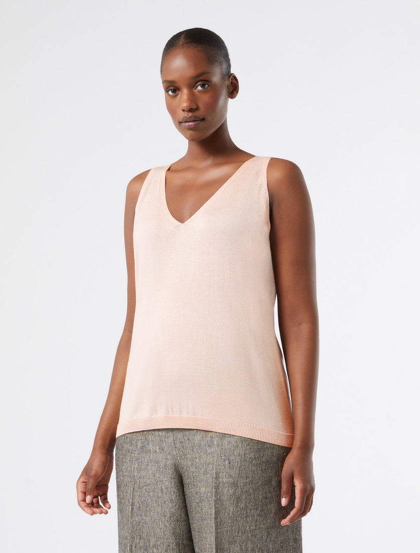 Pure silk cardigan and top - PINK - Marina Rinaldi - 5