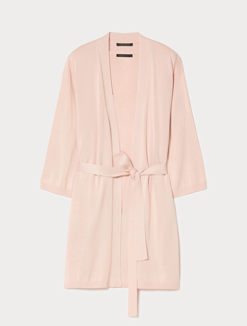 Pure silk cardigan and top - PINK - Marina Rinaldi