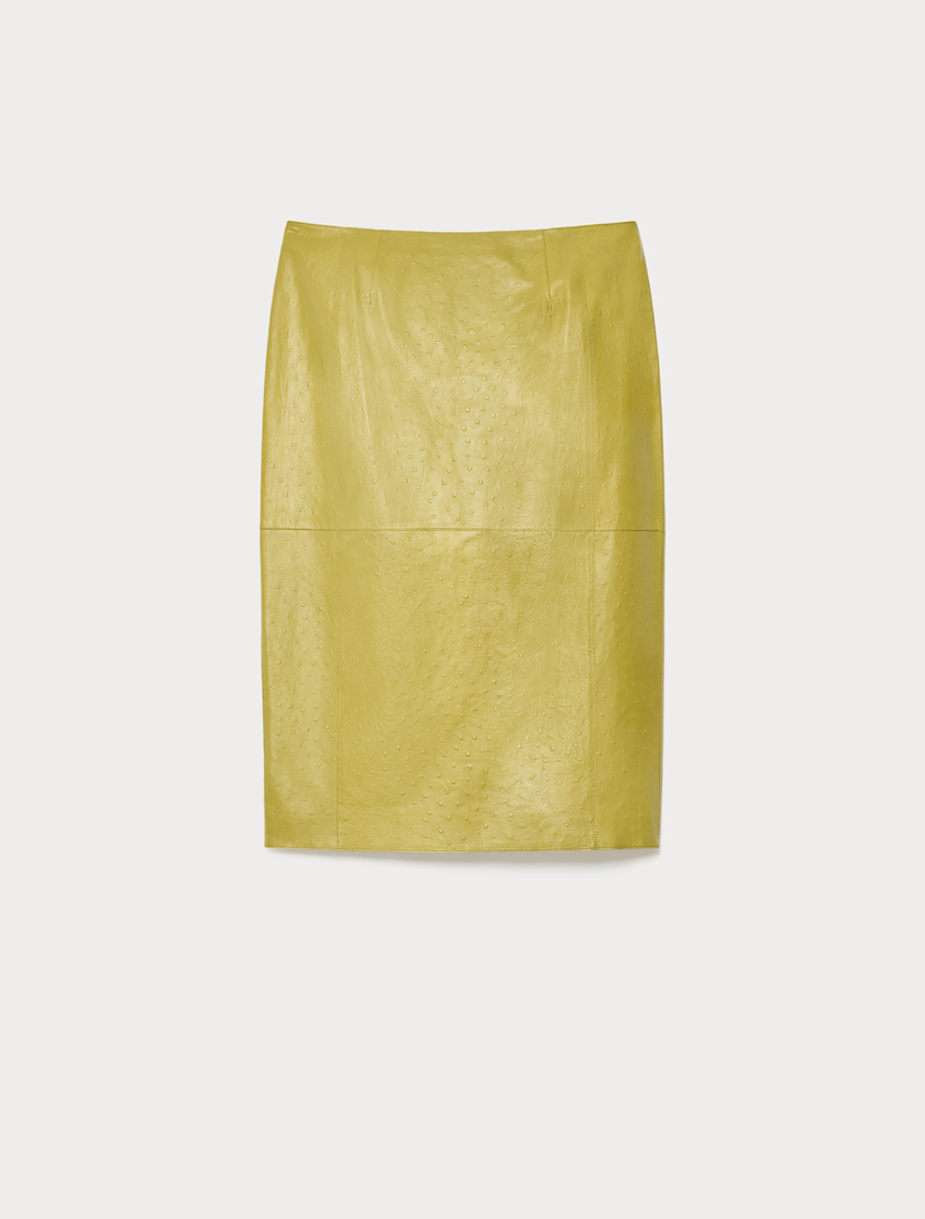Nappa leather skirt - OLIVE GREEN - Marina Rinaldi