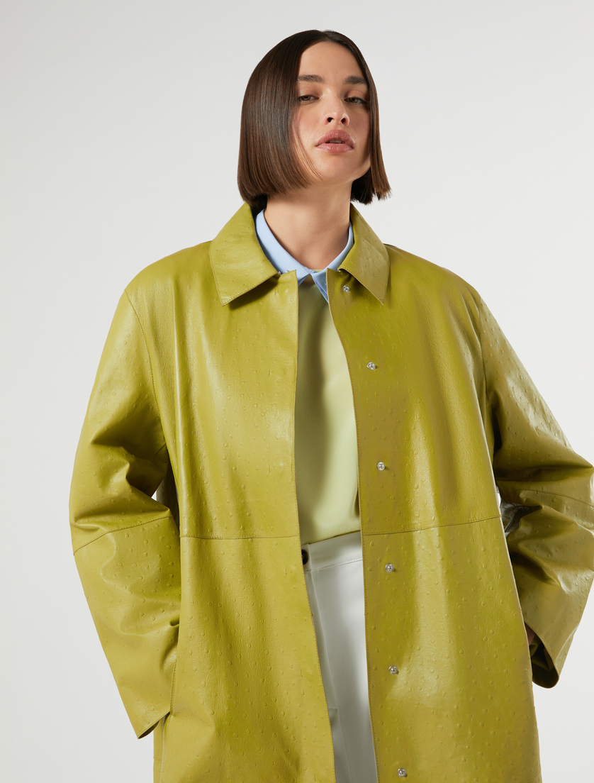 Nappa leather duster coat - OLIVE GREEN - Marina Rinaldi - 5
