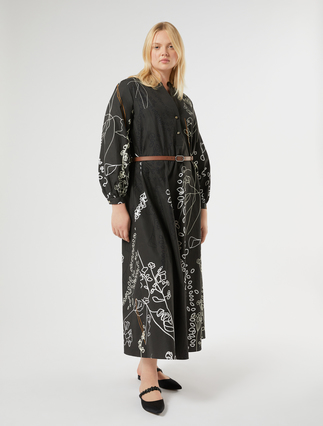 Embroidered leather belt - TOBACCO - Marina Rinaldi - 3