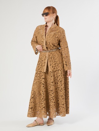 Embroidered leather belt - TOBACCO - Marina Rinaldi - 4