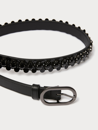 Embroidered leather belt - Marina Rinaldi