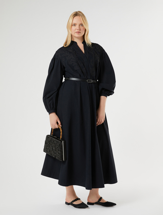 Embroidered leather belt - BLACK - Marina Rinaldi - 3