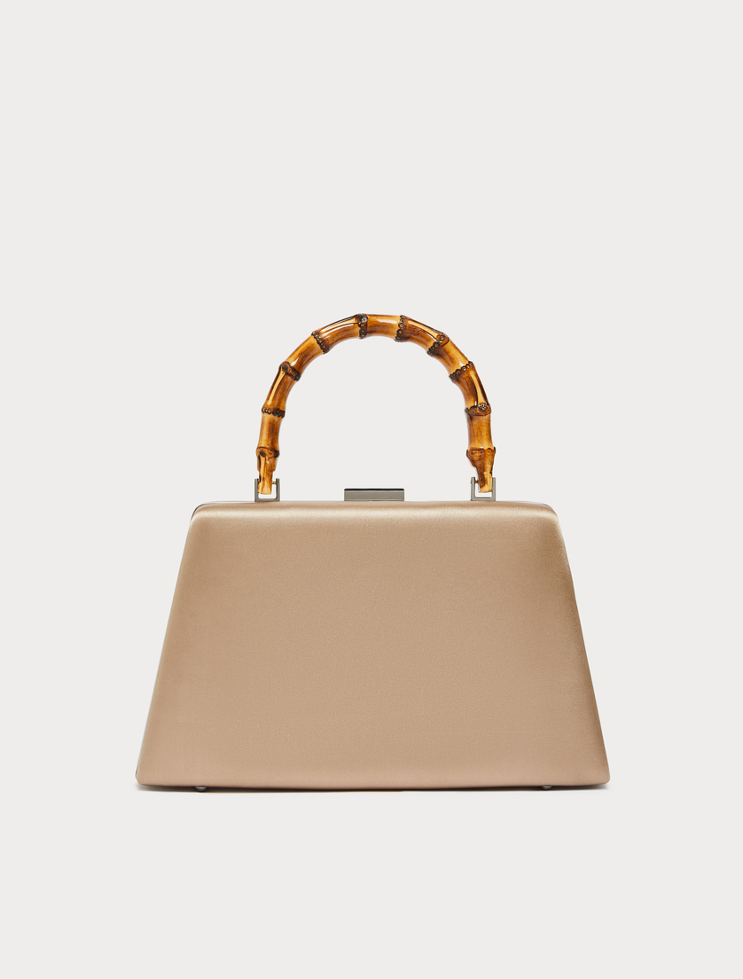 Clutch aus Satin mit Stickerei - KAMEL - Marina Rinaldi - 3