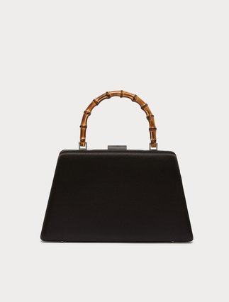 Satin clutch bag with embroidered detail - BLACK - Marina Rinaldi - 3