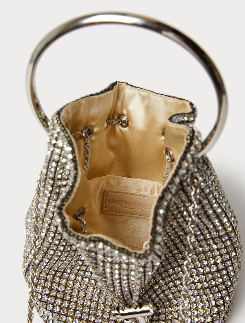 Bucket bag with all-over rhinestone detail - CRYSTAL - Marina Rinaldi - 5