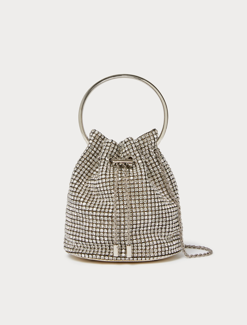 Bucket bag with all-over rhinestone detail - CRYSTAL - Marina Rinaldi