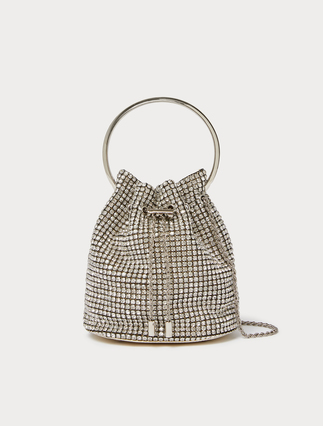 Bucket bag with all-over rhinestone detail - Marina Rinaldi