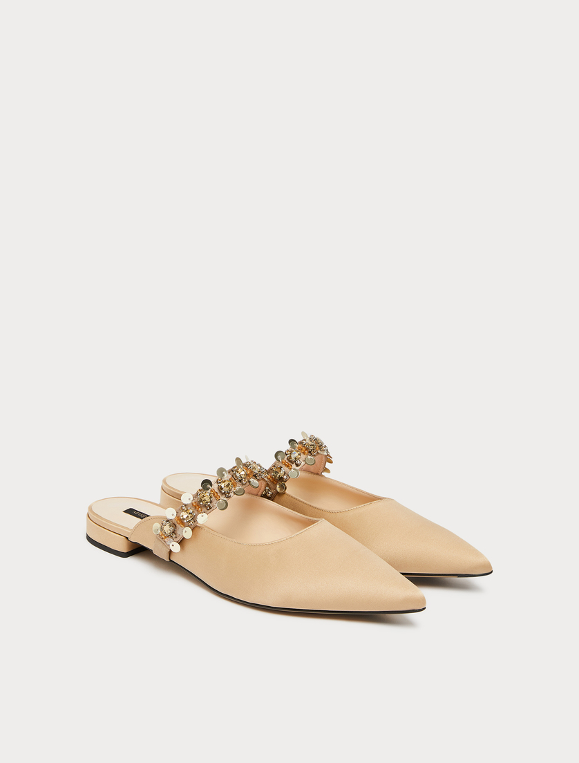 Pantoletten aus Satin - KAMEL - Marina Rinaldi - 2