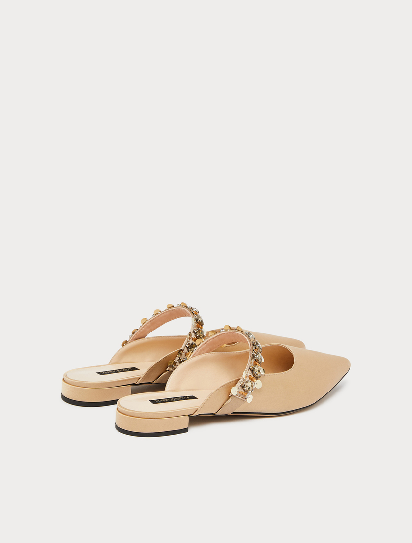 Pantoletten aus Satin - KAMEL - Marina Rinaldi - 3