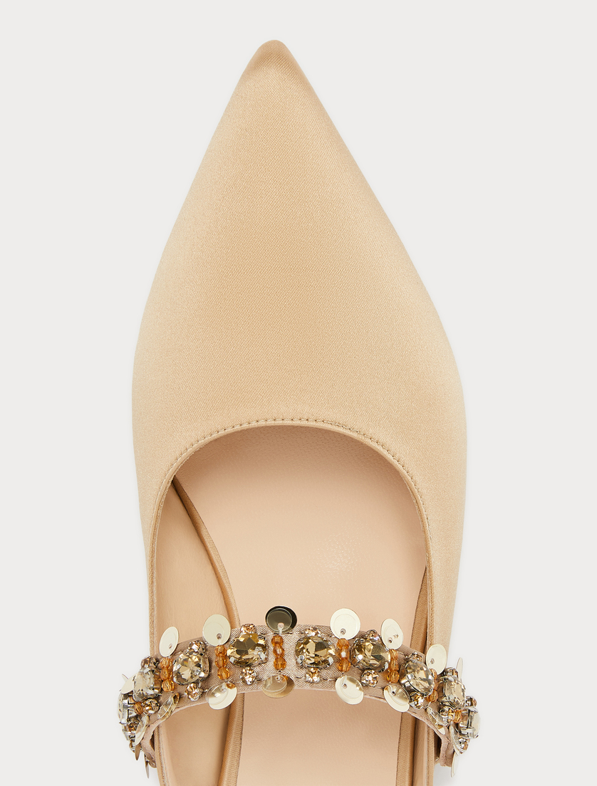 Pantoletten aus Satin - KAMEL - Marina Rinaldi - 4