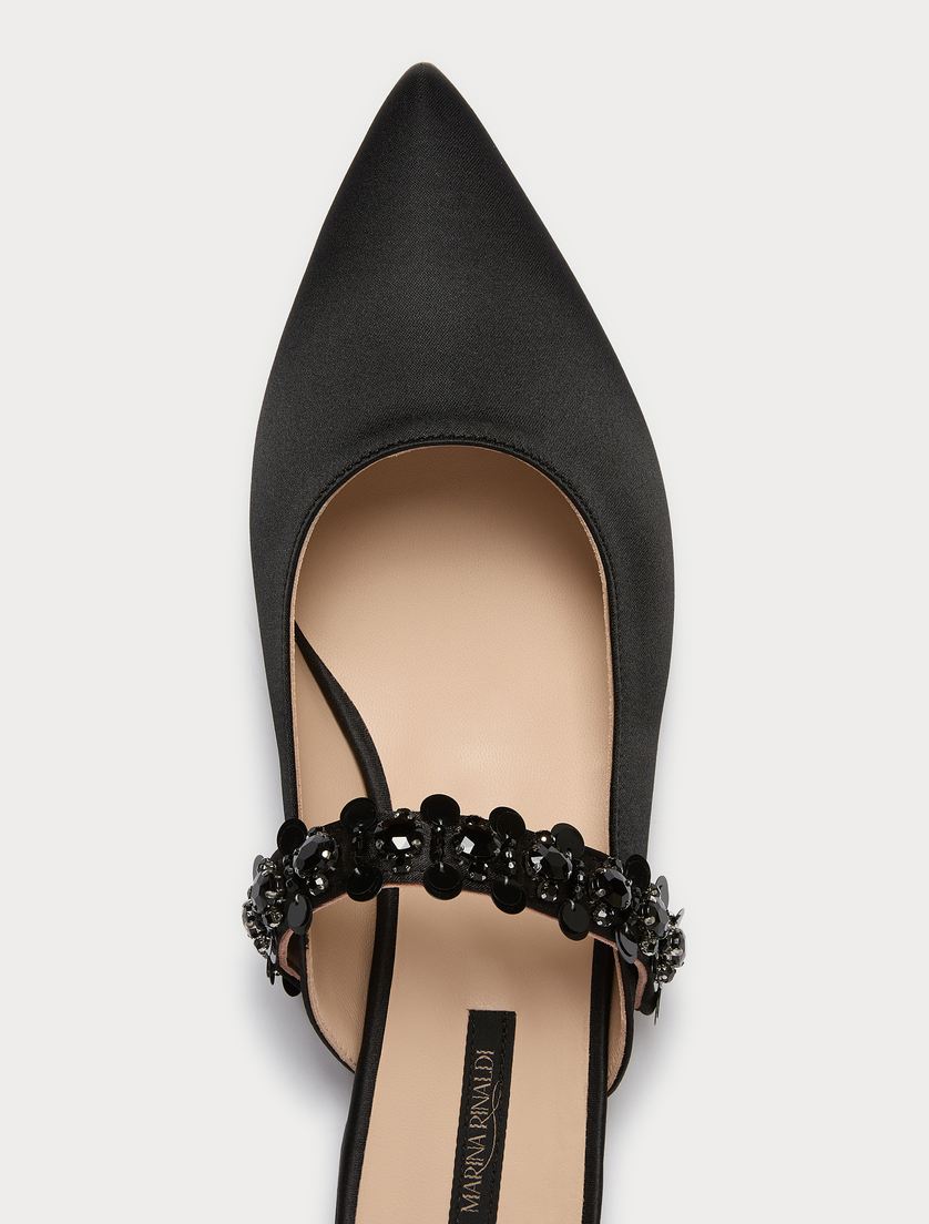 Pantoletten aus Satin - SCHWARZ - Marina Rinaldi - 4