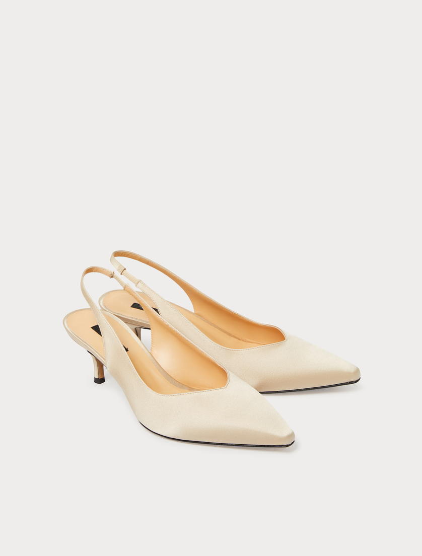 Décolleté sling back in raso - BEIGE - Marina Rinaldi - 3