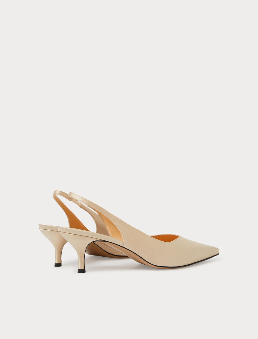 Décolleté sling back in raso - BEIGE - Marina Rinaldi - 4