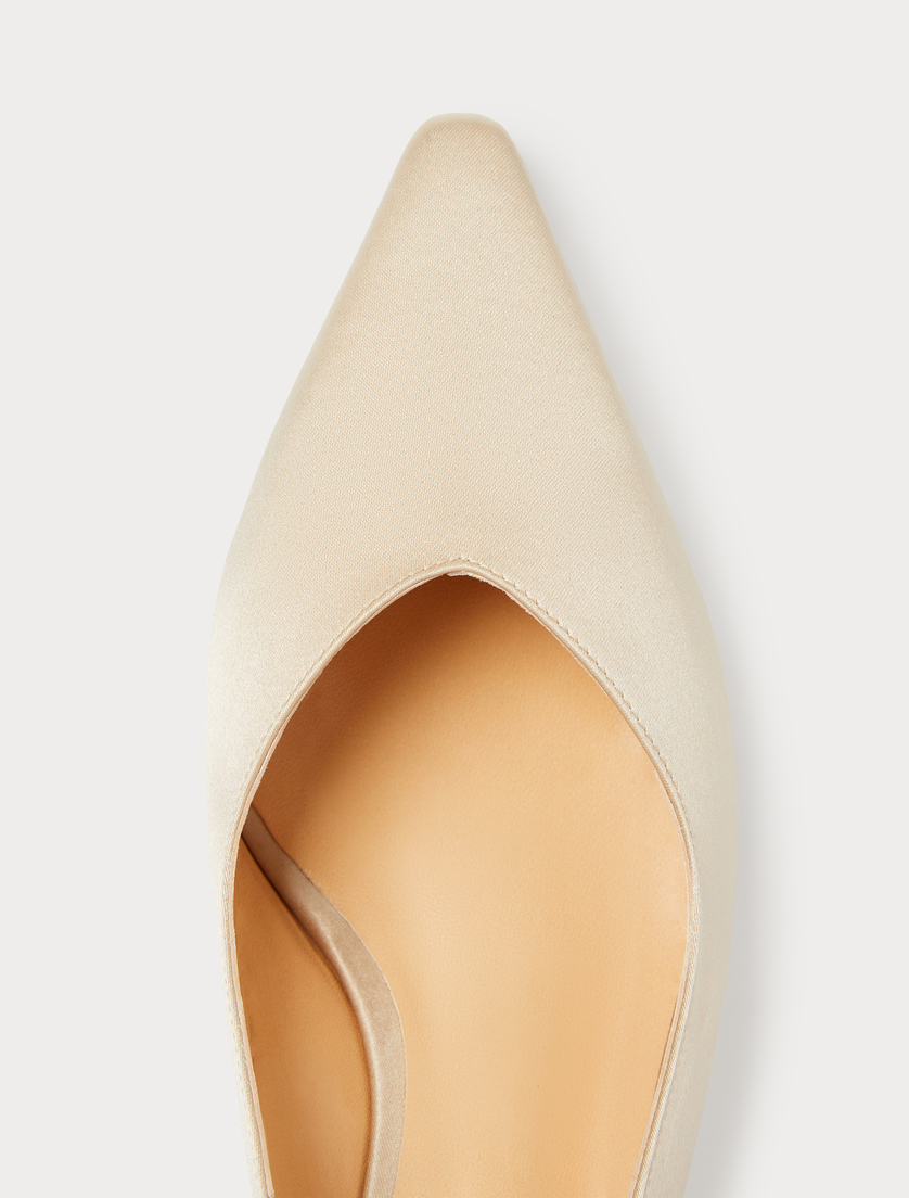 Décolleté sling back in raso - BEIGE - Marina Rinaldi - 5