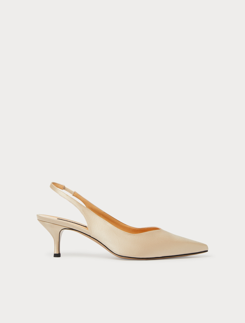 Décolleté sling back in raso - BEIGE - Marina Rinaldi - 2