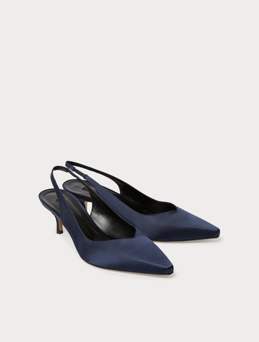 Escarpins sling back en satin - BLEU MARINE - Marina Rinaldi - 2