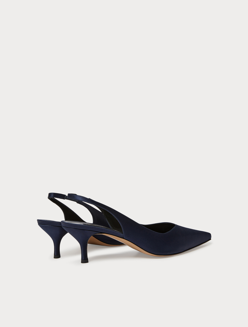 Escarpins sling back en satin - BLEU MARINE - Marina Rinaldi - 3