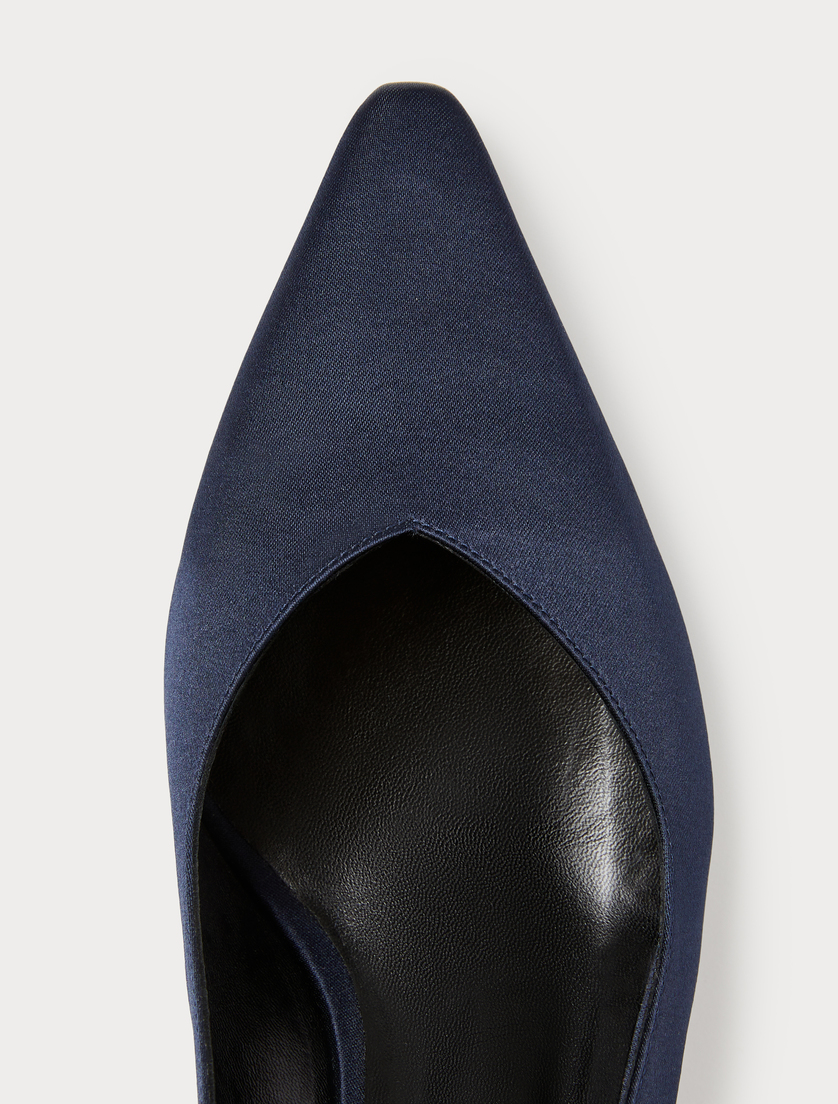 Escarpins sling back en satin - BLEU MARINE - Marina Rinaldi - 4