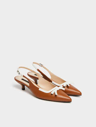 Nappa leather slingback heels - TOBACCO - Marina Rinaldi - 2
