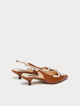 Nappa leather slingback heels - TOBACCO - Marina Rinaldi - 3