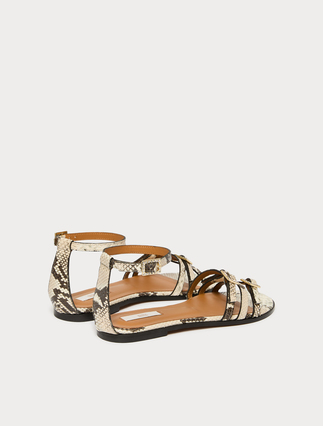Flat leather sandals - STONE - Marina Rinaldi - 3