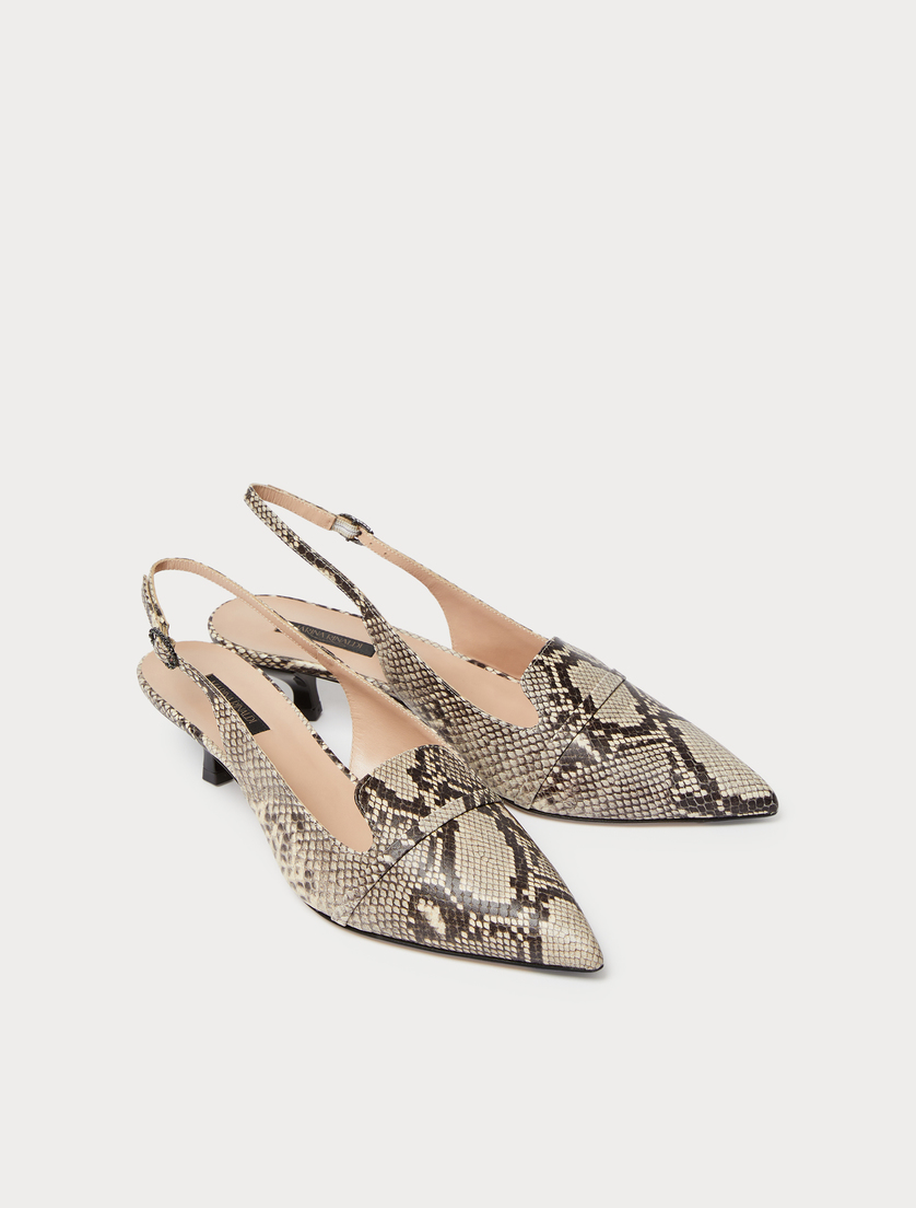 Sling-back court shoes in animal-print leather - NATURAL - Marina Rinaldi - 2