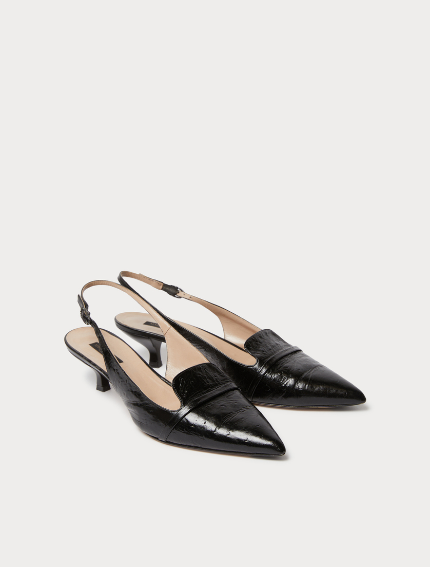 Sling-back court shoes in animal-print leather - BLACK - Marina Rinaldi - 2