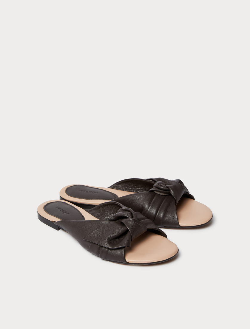 Leather mule sandals - DARK BROWN - Marina Rinaldi - 2