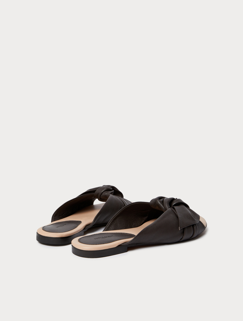 Leather mule sandals - DARK BROWN - Marina Rinaldi - 3