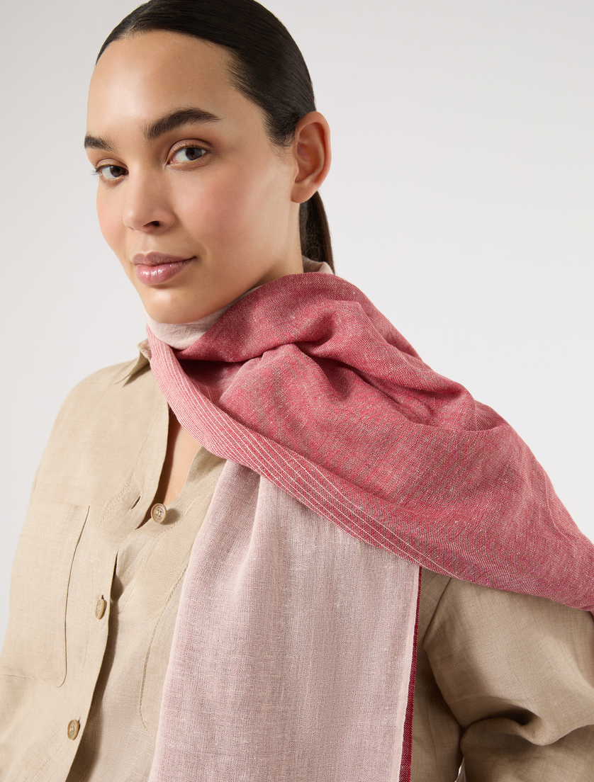 Cotton and linen stole - PINK - Marina Rinaldi - 3
