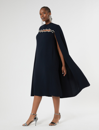 Embroidered cady cape - MIDNIGHTBLUE - Marina Rinaldi - 4