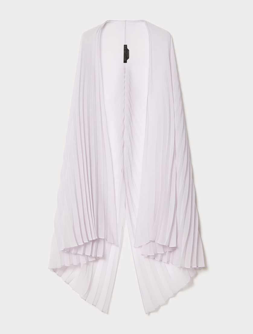 Plissé-pleated crepe georgette stole - LAVENDER - Marina Rinaldi