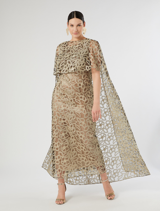 Embroidered tulle cape - BLACK - Marina Rinaldi - 5