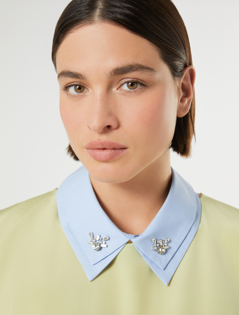 Cotton poplin collar - SKY BLUE - Marina Rinaldi - 4