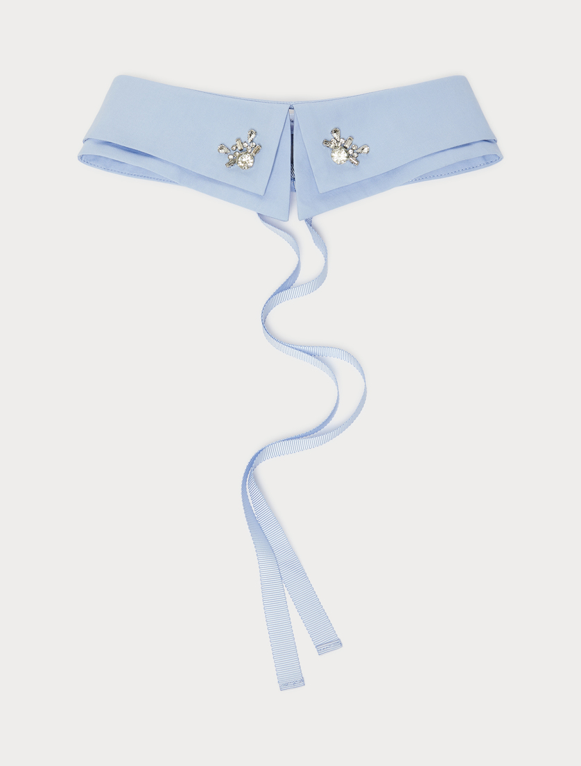 Cotton poplin collar - SKY BLUE - Marina Rinaldi