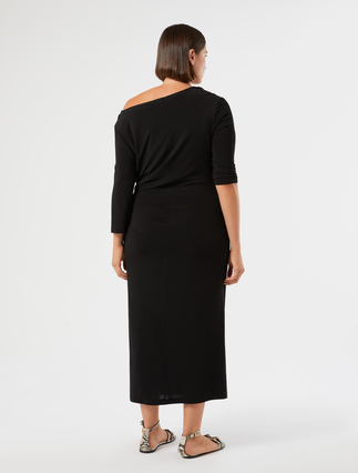 Crepe jersey dress - BLACK - Marina Rinaldi - 4