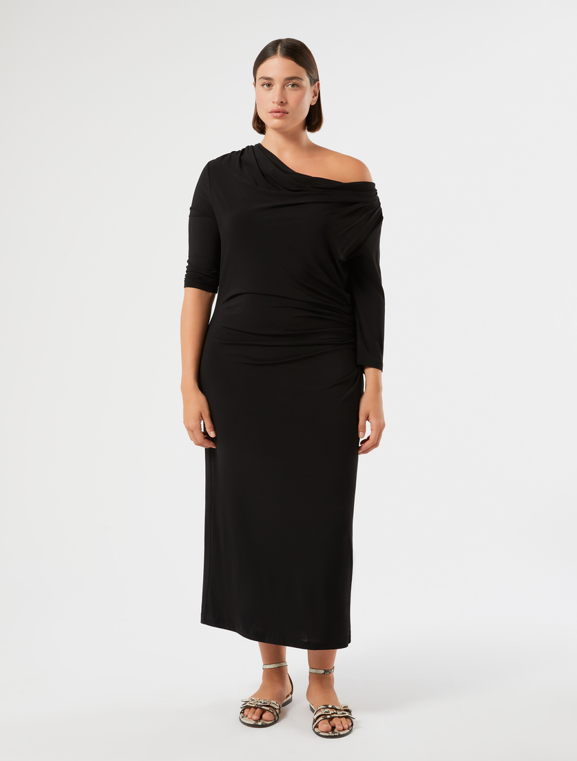 Crepe jersey dress - BLACK - Marina Rinaldi - 3