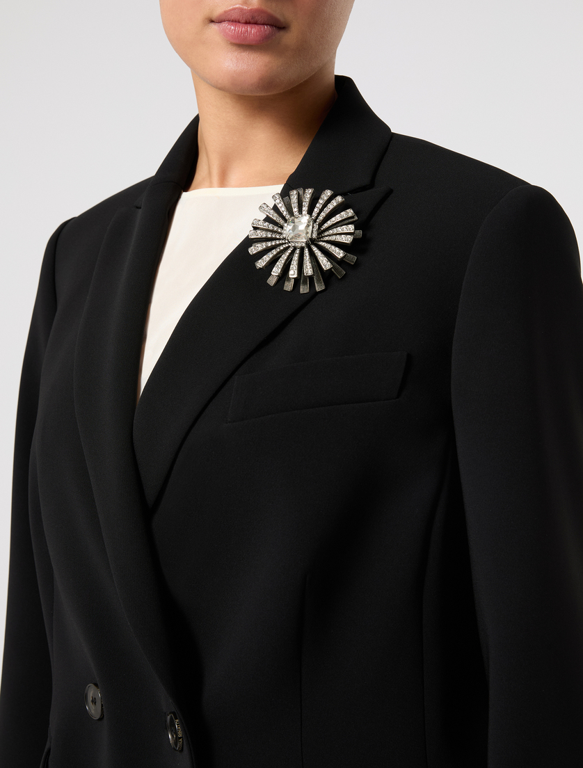 Broszka z kryształkami - SZARY PERŁOWY - Marina Rinaldi - 4