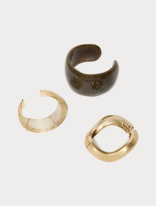 Metal and resin bracelet set - GOLD - Marina Rinaldi - 2